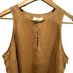 Joie  Puck Tie Waist Lined Keyhole Crepe Mini Dress in Oak‎ Size S Photo 4