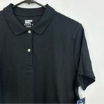 NWT Lands End Black Short Sleeve Feminine Fit Interlock Polo Shirt Size Large Photo 3