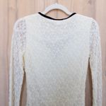 Y2K Thirty Thirty Lace Long Sleeve Mesh Top Sz M Cream Coquette Romantic Ballet Black Size M Photo 6