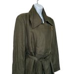 Uterque Linen Blend trench coat Asymmetrical Olive Green M Size M Photo 10