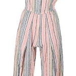 Drew  x Anthropologie Emerson Strapless Split Leg Linen Blend Jumpsuit S MSRP $24 Photo 0