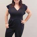 DKNY  Black Flutter-Sleeve Jumpsuit - Size 16 Photo 0