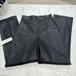 Bardot  Black Vegan Leather Straight Leg Pants Size 4 NWT Photo 1