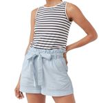 Pact Denim Chambray Paper Bag Shorts Size XS Organic Cotton Light Blue Photo 1