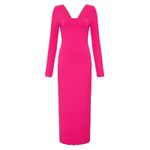 Aje Hot Pink Echo Bubble Textured Midi Dress Long Sleeve Size S Photo 9