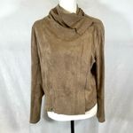Umgee  tan suede zip moto stlye jacket size small Photo 5
