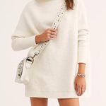 Free People  Ottoman Slouchy Tunic Sweater Size XS Mock Neck Ribbed Stretch White Photo 0