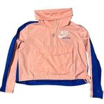 Nike  Pink & Blue Retro Cowl Neck Pullover Windbreaker Jacket Photo 0