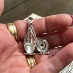 Vintage Silver Tone‎ Red Diamanté Ten Pin Bowling Ball Brooch Photo 3