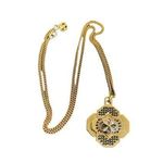 Ann Taylor Long Necklace Pendant Gold Tone Black Clear Smoky Rhinestones MCM Gat Photo 0