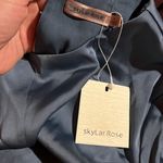 Skylar Rose  Blue Satin Dress Photo 3