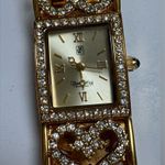 Soft Bangle hinged Link Crystal Bracelet Watch Victoria Wieck GOLD Photo 3