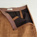Babaton  Aritzia Dark Camel Brown Faux Suede Mini Skirt Size 6 Photo 5