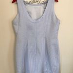 Lauren James Blue/white Seersucker Mini Dress L Photo 3