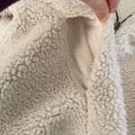 American Eagle Sherpa Half Zip Sweater Size XS White Varsity Pullover Pocket EUC Photo 7