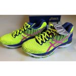 ASICS Gel-Nimbus 18 Neon Yellow/Blue Size 6.5 Lace Up Logo New T650N Photo 2