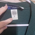 Norton Mcnaughton Vintage  Forest Green Cardigan Sweater Floral Womens Small USA Photo 2