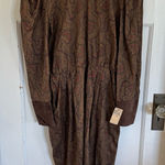 Neiman Marcus NWT  Vintage silk wool paisley floral brown dress size 8 Photo 0