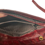 EEL Skin Vintage Leather Diagonal Striped Shoulder Crossbody Bag Evening Purse Red Photo 6