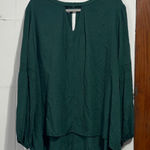 Maurice's  Green Textured Keyhole Neck Long Sleeve  Blouse Top Plus Size 1X Photo 0