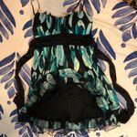 Le chateau Teal black Spaghetti Strap satin dress with crinoline Photo 4
