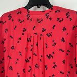 Gap  Womens Red Butterfly Print Popover Top Long Sleeve V Neck Boho Size L Photo 6