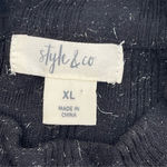 Style & Co . black cutout swing turtleneck cotton blend sweater pleated dress XL Photo 6