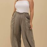 Anthropologie Daily Practice  Best Shot Jumpsuit Green White Twofer Strapless XS Photo 0