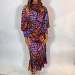 Alden Adair Floral Print Maxi Dress Sleeve Maxi Dress(Size Medium) Blue Photo 12