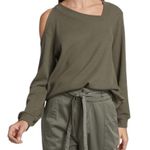 LNA Asymmetrical Single Cold Shoulder Top - Tea Leaf - Medium Photo 4