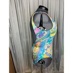 Jantzen Cazimi one piece swimsuit pastel abstract print high cut Photo 5