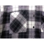 H&M  Divided Womens Sz XS Plaid Flannel Oversized Shirt Chest Pockets Black White Photo 3