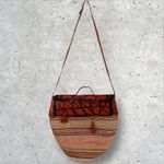 Handmade 70s VINTAGE BUCKET BAG Woven Sisal Leather African Kiondo Boho Hippie‎ Ethnic Photo 1