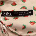 ZARA ‎ Watermelon Print Satin Effect Crisscross Lace-Up Tie Back Crop Top Size XS Photo 13