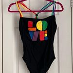 🆕 Sirena Swim One Piece Colorful ‘LOVE’ Swimsuit Black Photo 3