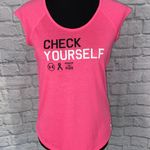 Under Armour heat gear scoopneck cap sleeve open mesh back top pink small Photo 0
