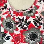 T by Talbots Petite Medium Top Floral Stretch Cap Sleeves Keyhole Scoop Neck Red Size undefined Photo 1