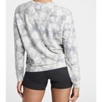 Athleta ‎ Studio To Street Small Gray White Sweatshirt Crew Neck Printed Preppy Photo 1