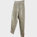 IRO Takecare Paper Bag Pants 36 Waist Tie Silver Metallic Holidays NYE New Years Photo 3