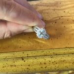 Natural Aquamarine Sterling Silver Halo Ring Size 8 Blue Photo 6