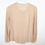 Club Monaco  | Peach Silk Ruffle Button Front Top Photo 1
