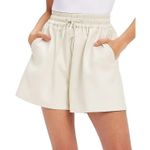 Good American Better Than Leather Mom Shorts Bone White Women's Junior Size 1 Photo 0