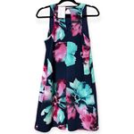 Pink Lily  women’s size small navy blue pink Floral Sleeveless Dress lined button Photo 7