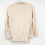 CLU Womens Cotton Blend Lace Trim Pullover Collared Sweatshirt Size S Blush Pink Photo 6