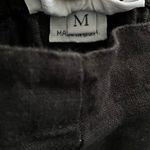 Bryn Walker  Size M 100% Linen Crop Pants Black Made In USA Elastic Waist Pull On Photo 2