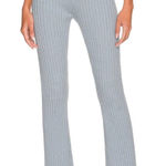 Something Navy  Ribbed wide leg pants, cashmere blend, slate blue,size medium Photo 0