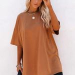VICI Distressed Cotton Oversized Tee - Tan - Size Small/Medium Photo 3