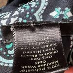 Ann Taylor long sleeve vneck aqua print blouse top size medium Photo 4