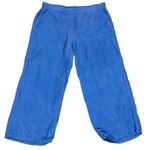 Cut Loose Solid Linen Easy Crop Pants Amalfi Blue 4402349 Size XL LagenLook Photo 2