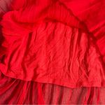 Willow & Clay  Red Crinkle Skirt Size XS Roll Down Waistband Stretch Photo 4